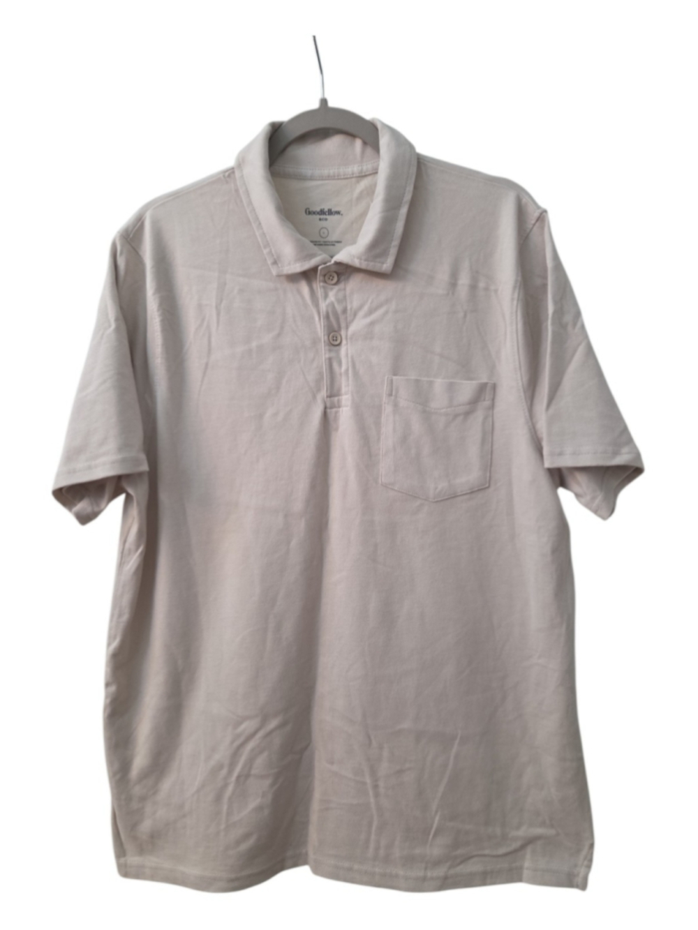 NWT Goodfellow & Co. Men's Beige Vintage Polo Shirt Large